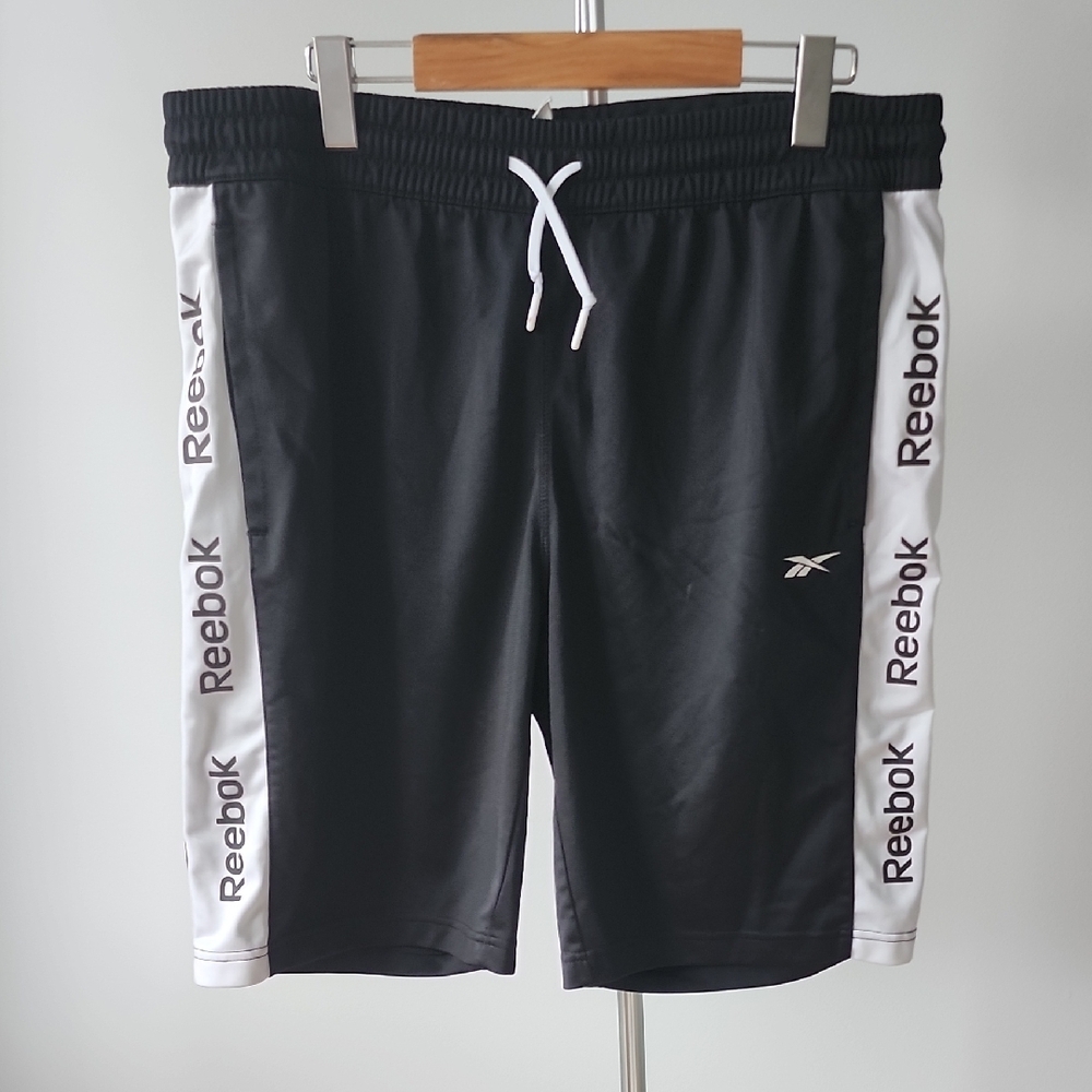 Reebok Black and White Athletic Shorts with Modern Design